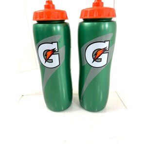 Gatorade Green & Orange Squeeze Water Bottles 32 Oz Set Of 2 BPA-Free Dishwasher